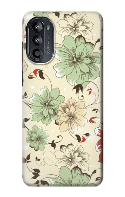 S2179 Motif Fleur Floral Art Millésime Etui Coque Housse pour Motorola Moto G52, G82 5G