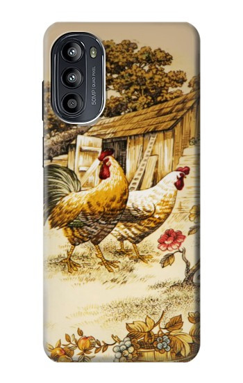 S2181 Français Pays Poulet Etui Coque Housse pour Motorola Moto G52, G82 5G