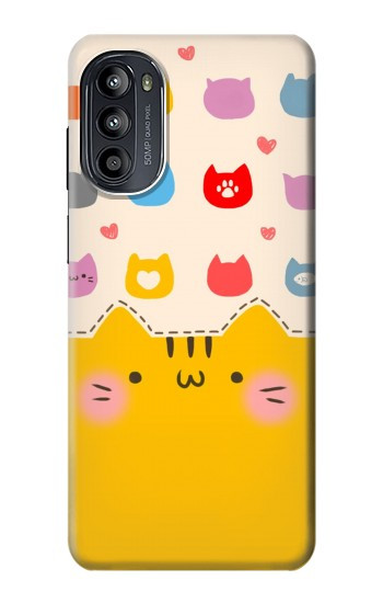 S2442 Chat mignon drôle Dessin animé Etui Coque Housse pour Motorola Moto G52, G82 5G