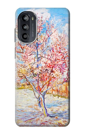 S2450 Van Gogh Fleur de Pêcher Etui Coque Housse pour Motorola Moto G52, G82 5G