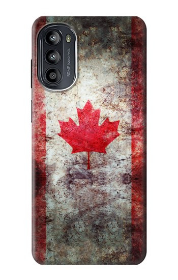 S2490 Canada Feuille d'érable Drapeau Texture Etui Coque Housse pour Motorola Moto G52, G82 5G