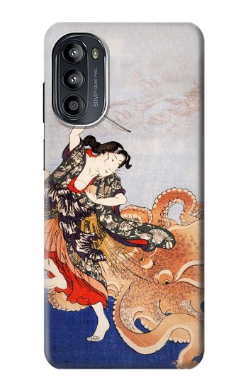 S2496 Japon Art Utagawa Kuniyoshi Tamatori Etui Coque Housse pour Motorola Moto G52, G82 5G