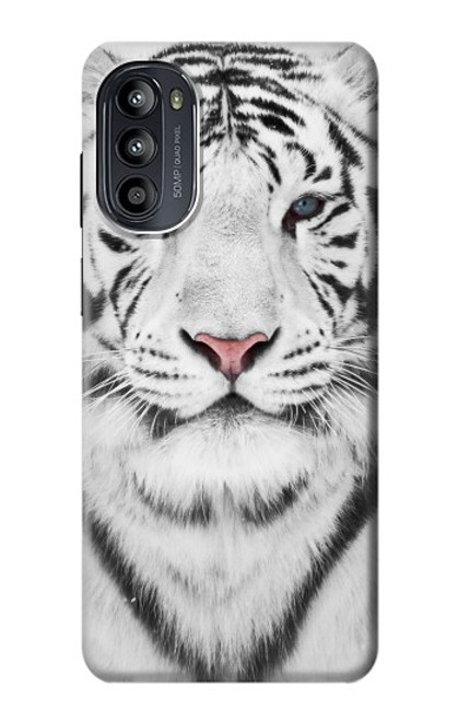 S2553 Tigre blanc Etui Coque Housse pour Motorola Moto G52, G82 5G