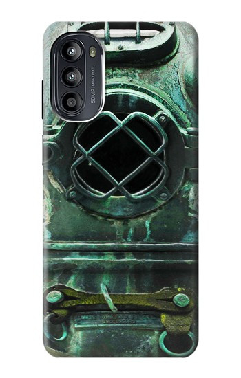 S2632 Antique Mer Profonde Millésime Casque de plongée Etui Coque Housse pour Motorola Moto G52, G82 5G