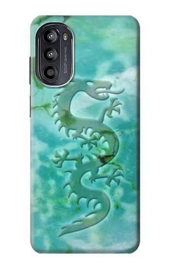 S2653 Dragon Vert Turquoise Pierre Graphique Etui Coque Housse pour Motorola Moto G52, G82 5G