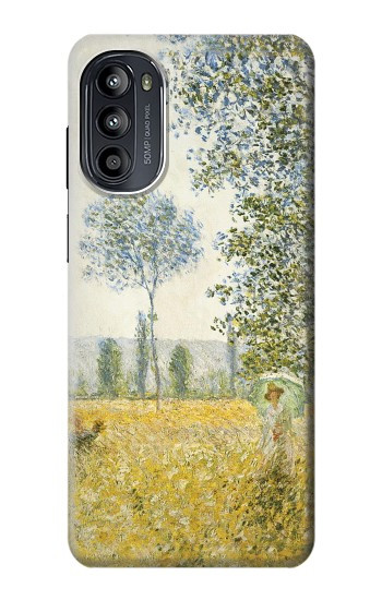 S2682 Claude Monet Champs Au printemps Etui Coque Housse pour Motorola Moto G52, G82 5G