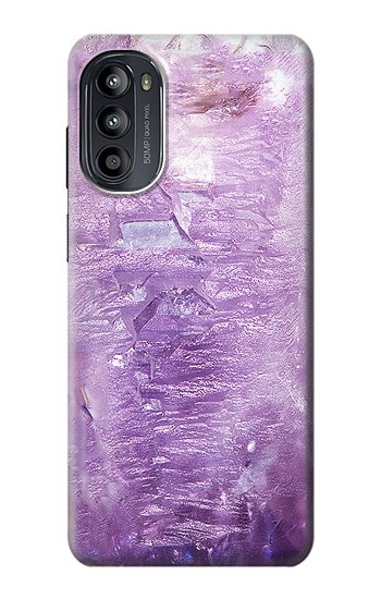 S2690 Cristaux améthyste imprimés graphiques Etui Coque Housse pour Motorola Moto G52, G82 5G