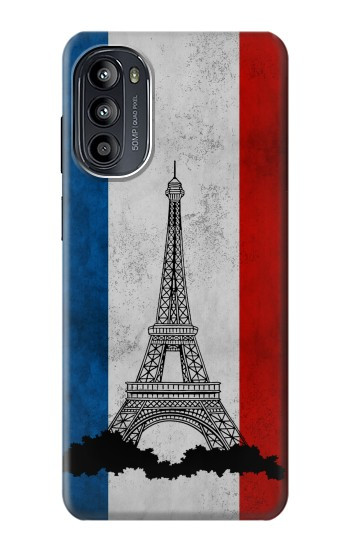 S2859 Drapeau France millésimé Tour Eiffel Etui Coque Housse pour Motorola Moto G52, G82 5G