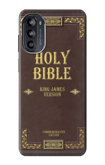 S2889 Holy Bible King James Version Couverture Etui Coque Housse pour Motorola Moto G52, G82 5G