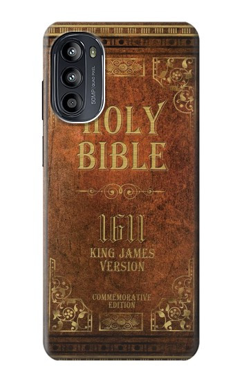 S2890 Holy Bible King James Version 1611 Etui Coque Housse pour Motorola Moto G52, G82 5G