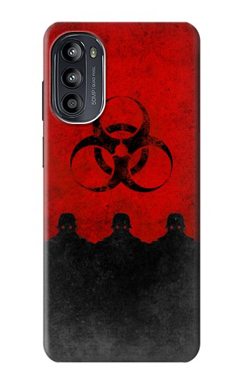 S2917 Biohazards Virus Alert Rouge Etui Coque Housse pour Motorola Moto G52, G82 5G