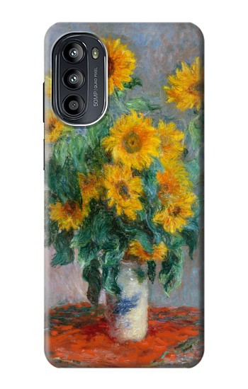 S2937 Claude Monet Bouquet de tournesols Etui Coque Housse pour Motorola Moto G52, G82 5G