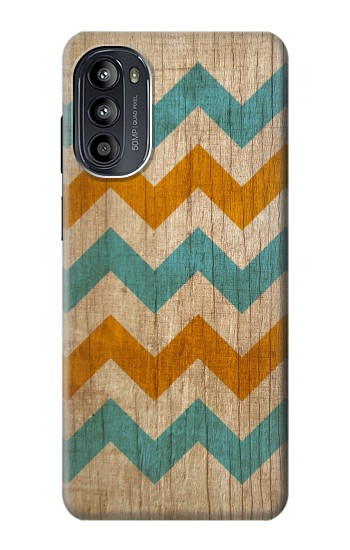 S3033 Bois Chevron Imprimé millésimé Graphic Etui Coque Housse pour Motorola Moto G52, G82 5G