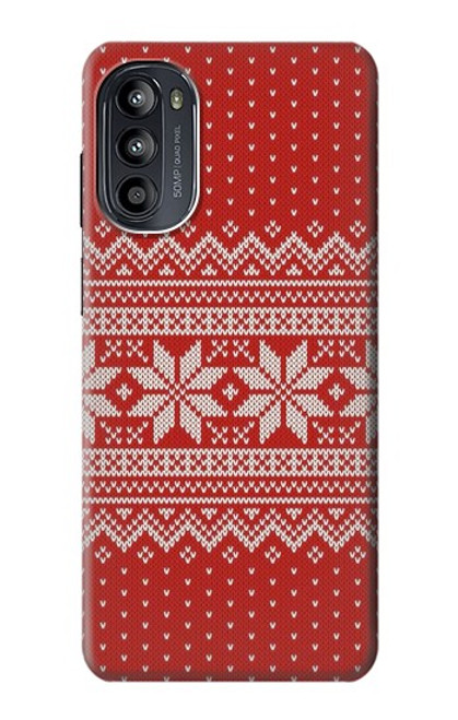 S3384 Motif d'hiver sans couture tricot Etui Coque Housse pour Motorola Moto G52, G82 5G