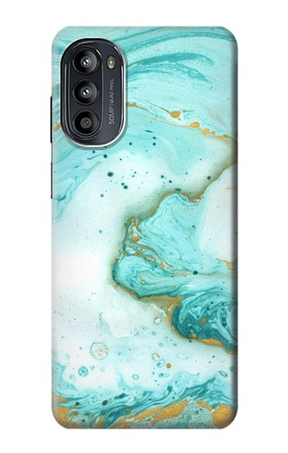 S3399 Vert Marbre Imprimer Graphique Etui Coque Housse pour Motorola Moto G52, G82 5G