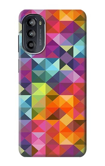 S3477 Motif abstrait de diamant Etui Coque Housse pour Motorola Moto G52, G82 5G