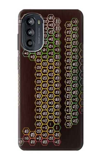 S3544 Néon Honeycomb Tableau périodique Etui Coque Housse pour Motorola Moto G52, G82 5G