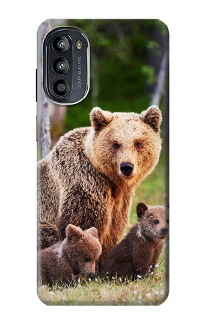 S3558 Famille d'ours Etui Coque Housse pour Motorola Moto G52, G82 5G