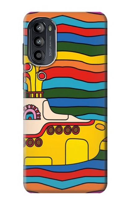 S3599 Hippie submarin Jaune Etui Coque Housse pour Motorola Moto G52, G82 5G