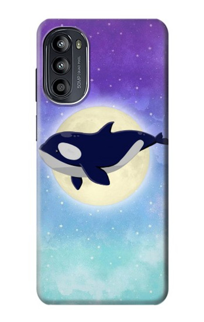 S3807 Killer Whale Orca Lune Pastel Fantaisie Etui Coque Housse pour Motorola Moto G52, G82 5G