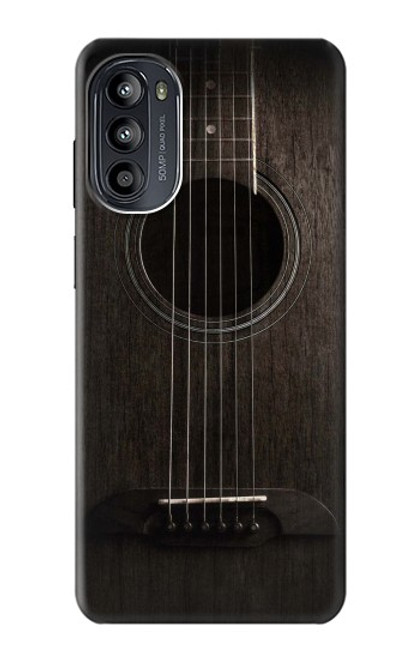 S3834 Guitare noire Old Woods Etui Coque Housse pour Motorola Moto G52, G82 5G