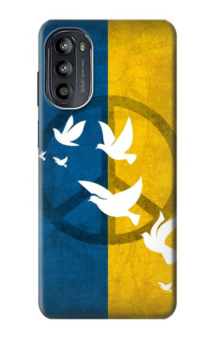 S3857 Colombe de la paix drapeau ukrainien Etui Coque Housse pour Motorola Moto G52, G82 5G