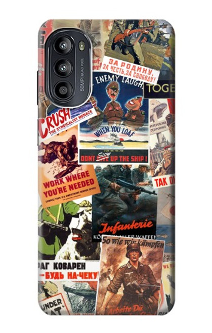 S3905 Affiche vintage de l'armée Etui Coque Housse pour Motorola Moto G52, G82 5G