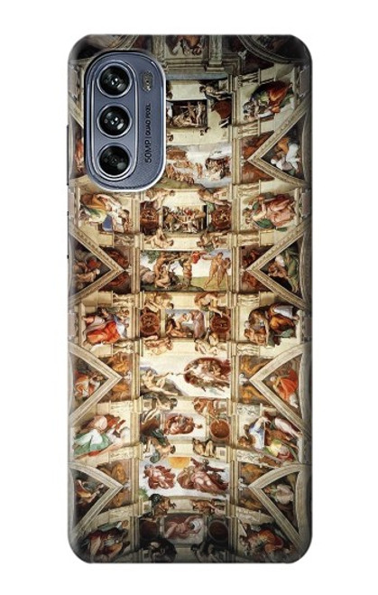 S0177 Michelangelo Chapelle plafond Etui Coque Housse pour Motorola Moto G62 5G