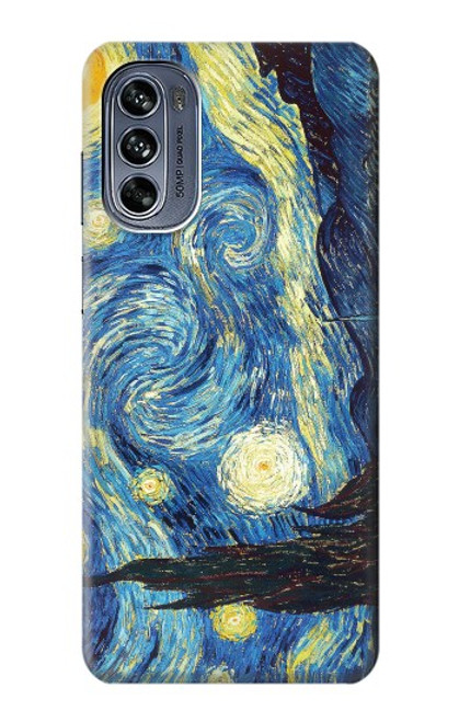 S0213 Van Gogh Starry Nights Etui Coque Housse pour Motorola Moto G62 5G