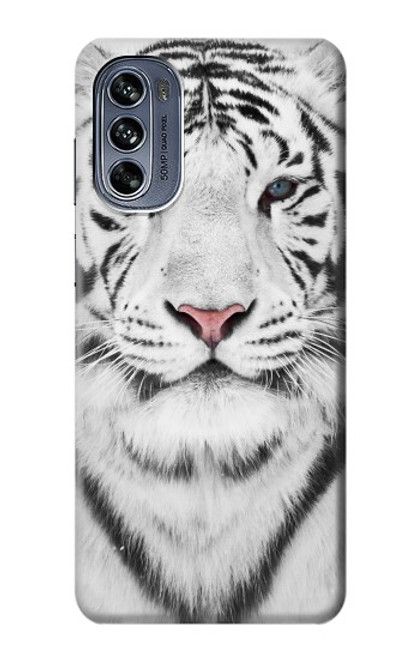 S2553 Tigre blanc Etui Coque Housse pour Motorola Moto G62 5G