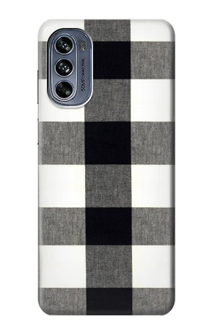 S2842 Noir et blanc Buffle motif de vérification Etui Coque Housse pour Motorola Moto G62 5G