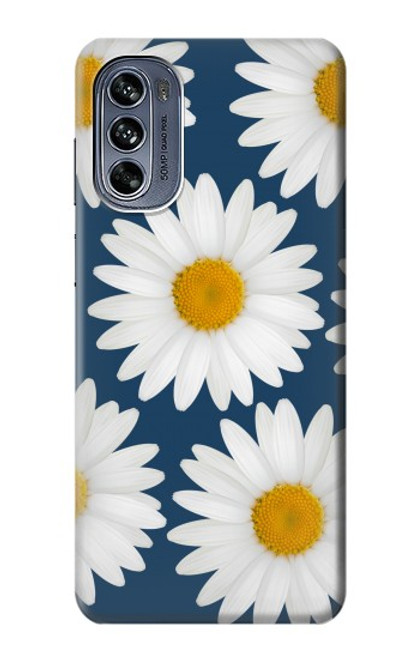 S3009 Daisy bleu Etui Coque Housse pour Motorola Moto G62 5G