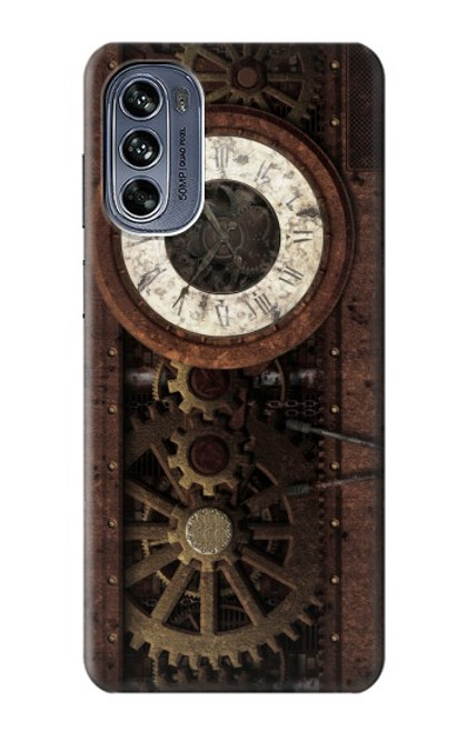 S3221 Gears steampunk Horloge Etui Coque Housse pour Motorola Moto G62 5G