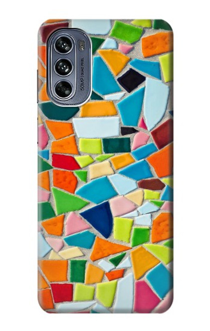 S3391 Art abstrait carreaux de mosaïque graphique Etui Coque Housse pour Motorola Moto G62 5G