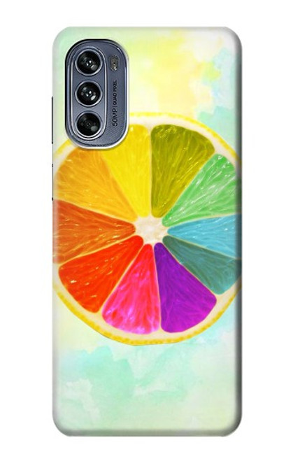 S3493 citron coloré Etui Coque Housse pour Motorola Moto G62 5G