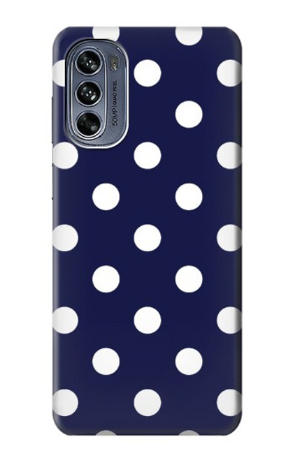 S3533 Bleu à pois Etui Coque Housse pour Motorola Moto G62 5G