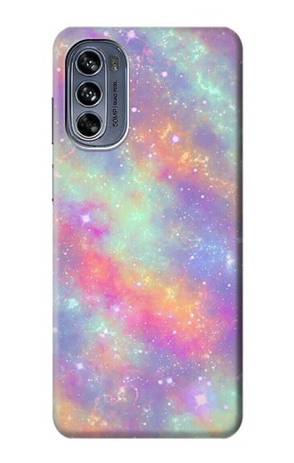 S3706 Arc-en-ciel pastel Galaxy Pink Sky Etui Coque Housse pour Motorola Moto G62 5G