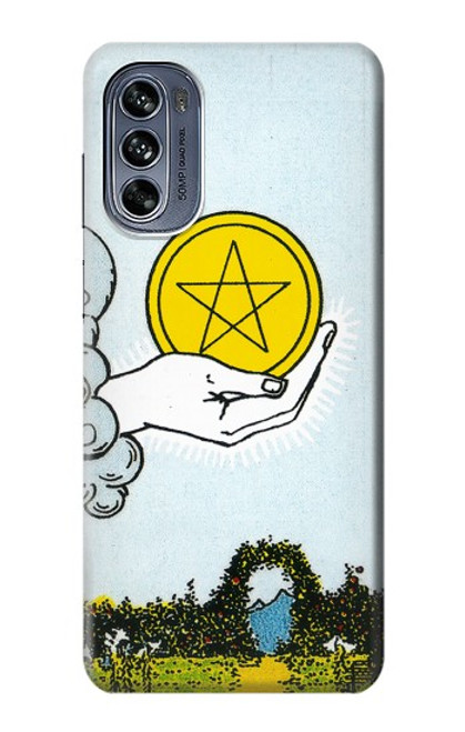 S3722 Carte de tarot Pièces de l'As des Pentacles Etui Coque Housse pour Motorola Moto G62 5G