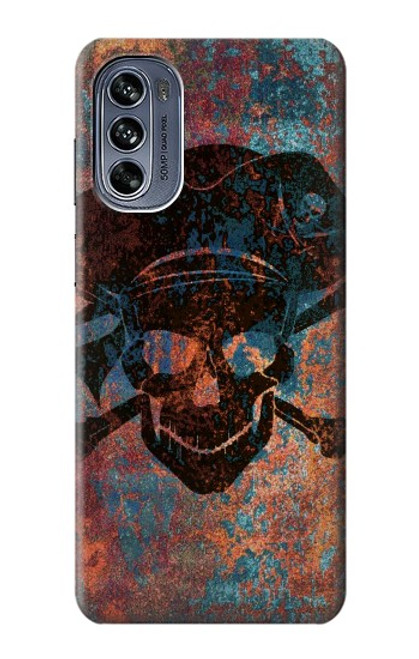 S3895 Pirate Crâne Métal Etui Coque Housse pour Motorola Moto G62 5G