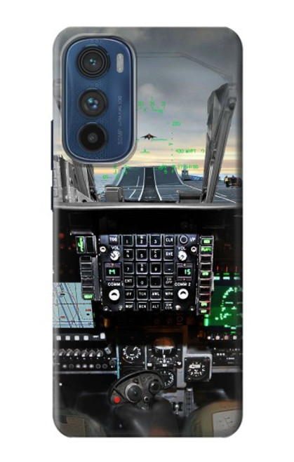 S2435 Avion de chasse Cockpit d'avion Etui Coque Housse pour Motorola Edge 30