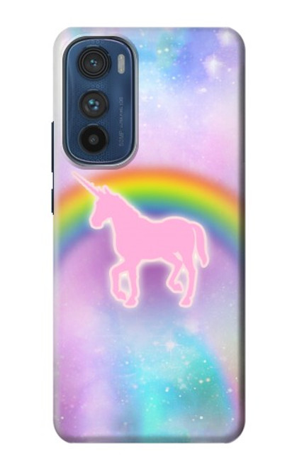 S3070 Arc en ciel pastel ciel Licorne Etui Coque Housse pour Motorola Edge 30