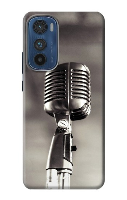 S3495 Microphone millésimé Etui Coque Housse pour Motorola Edge 30