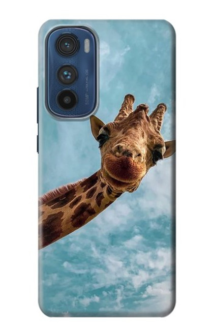 S3680 Girafe de sourire mignon Etui Coque Housse pour Motorola Edge 30