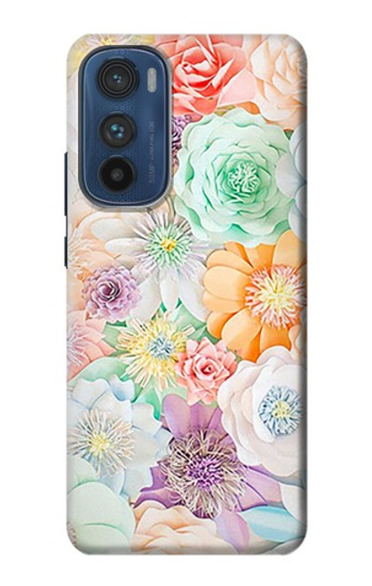 S3705 Fleur florale pastel Etui Coque Housse pour Motorola Edge 30