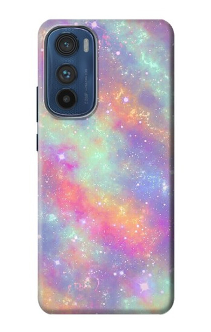 S3706 Arc-en-ciel pastel Galaxy Pink Sky Etui Coque Housse pour Motorola Edge 30