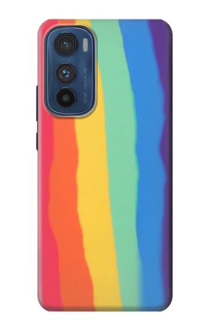 S3799 Arc-en-ciel aquarelle vertical mignon Etui Coque Housse pour Motorola Edge 30