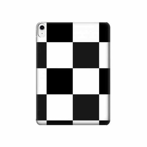 S2492 Noir et blanc Damier Etui Coque Housse pour iPad 10.9 (2025,2022)