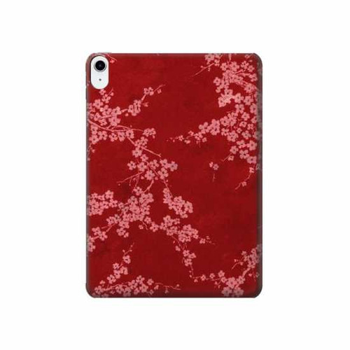 S3817 Motif de fleurs de cerisier floral rouge Etui Coque Housse pour iPad 10.9 (2022)