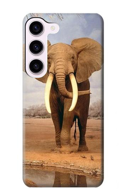 S0310 éléphant d'Afrique Etui Coque Housse pour Samsung Galaxy S23