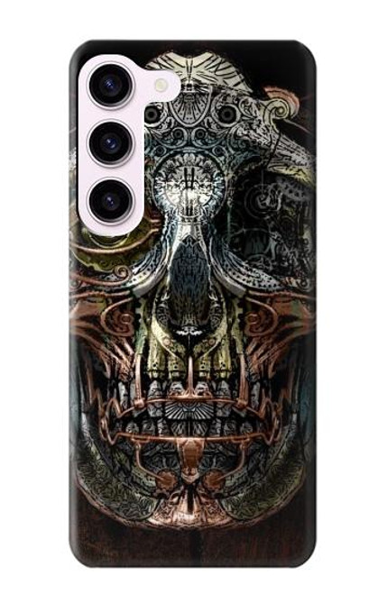 S1685 Crâne Steampunk Etui Coque Housse pour Samsung Galaxy S23